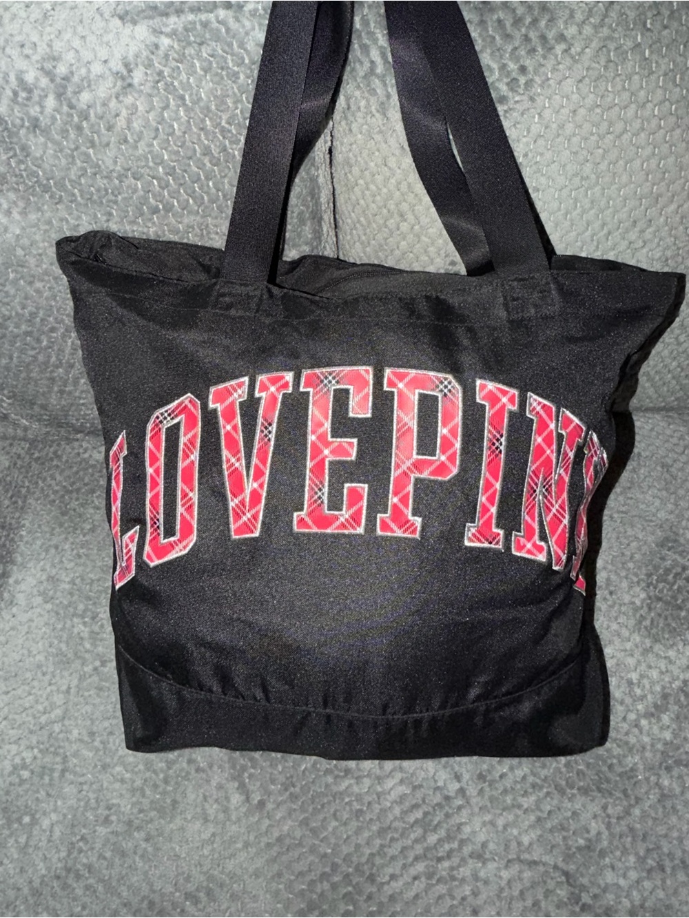 PINK Victoria's Secret Black Tote Bag with Red Logo